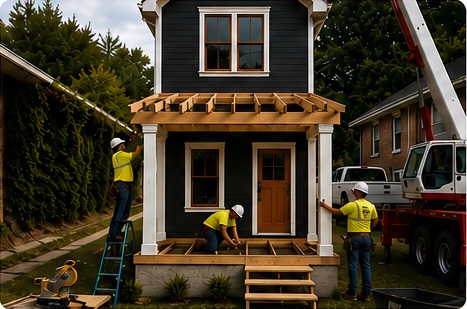Linden porch and site work